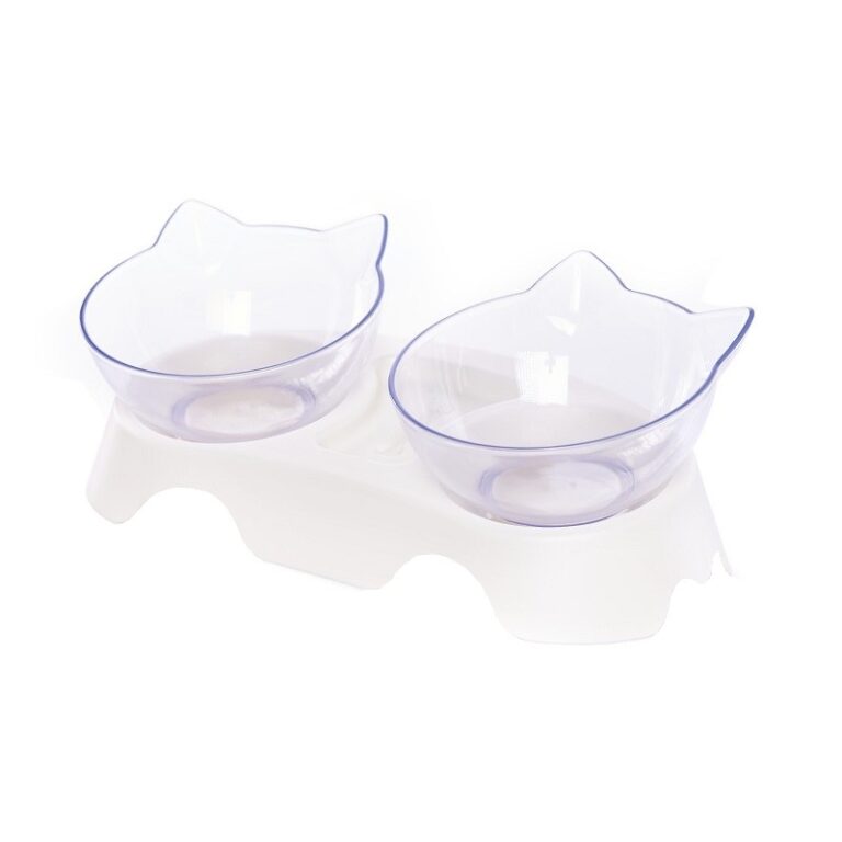 castron dublu pentru animale de companie transparent