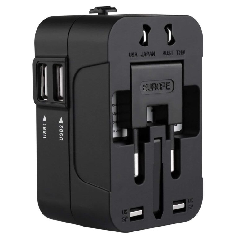 incarcator universal cu adaptor 2 porturi usb negru gonga