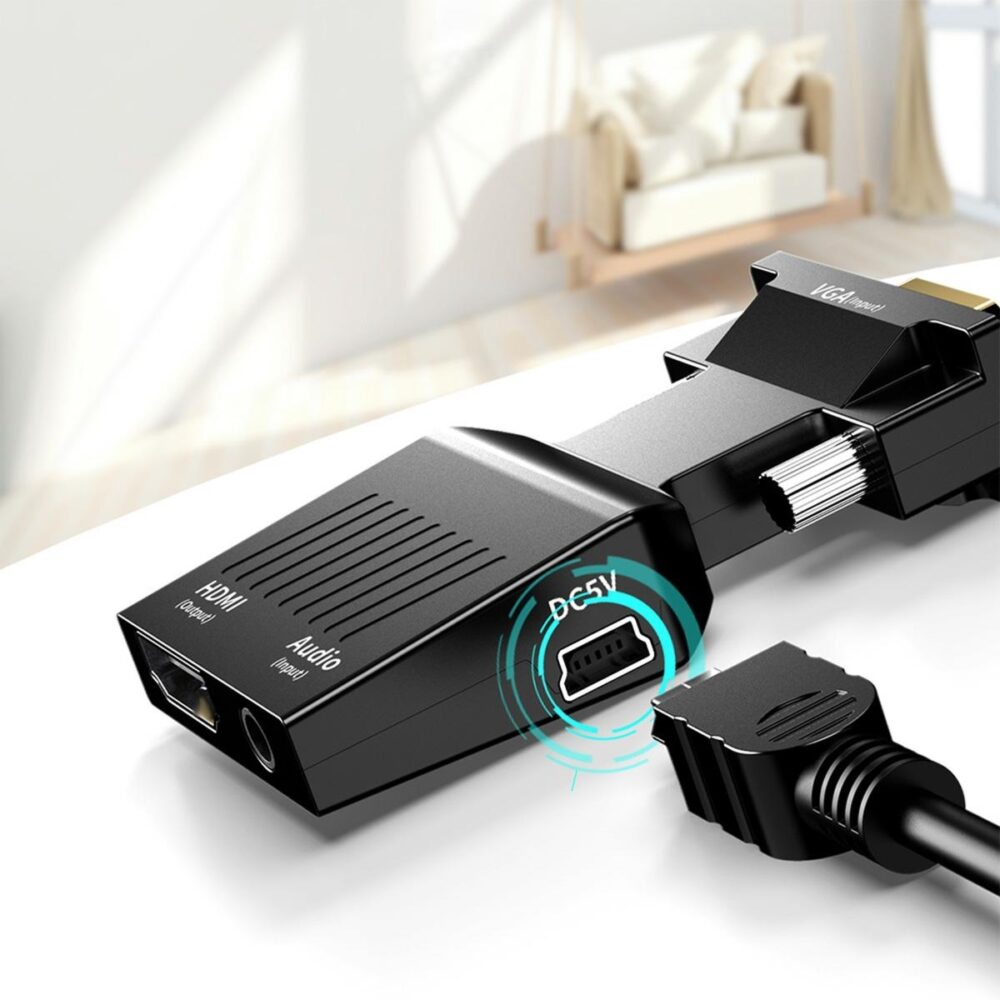 adaptor convertor hd38 de la vga d sub audio la hdmi gonga 5