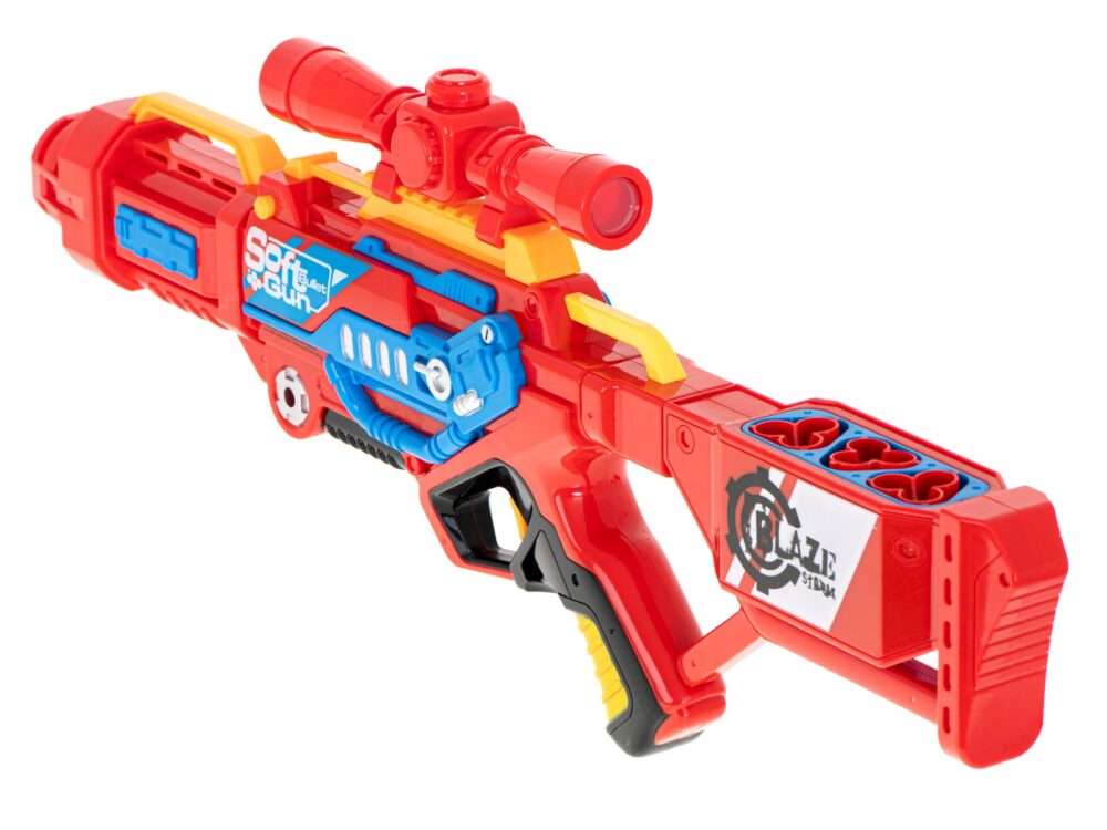 arma blaze storm cu 20 gloante din spuma nerf rosu 2