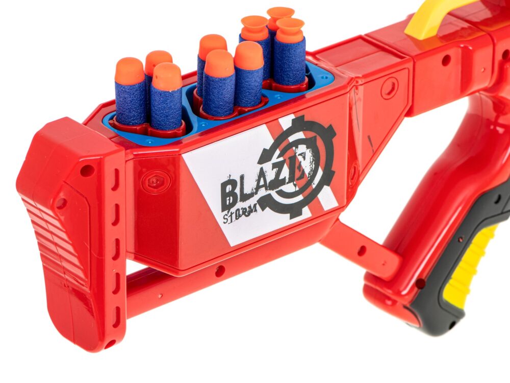 arma blaze storm cu 20 gloante din spuma nerf rosu 3