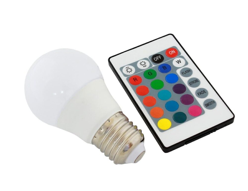 bec led 16 culori cu telecomanda 48x92 mm