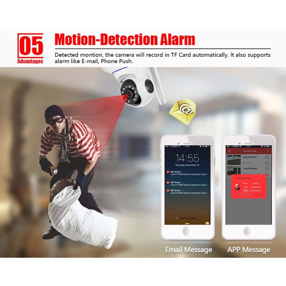 camera de supraveghere wifi 1080px cu senzor de miscare gonga 2