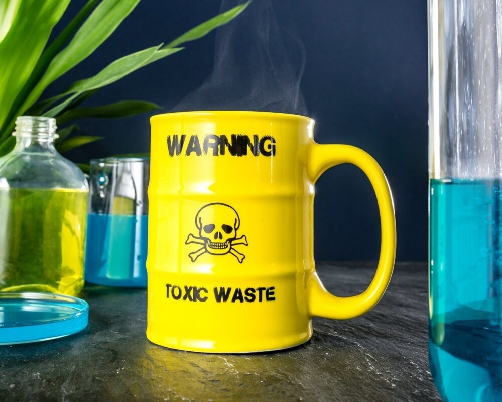cana in forma de butoi cu mesaj warning toxic waste gonga 3