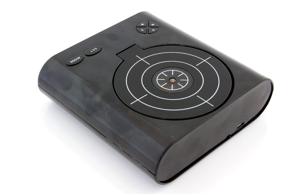 ceas desteptator cu oprire alarma cu pistol infrarosu afisaj lcd negru 5