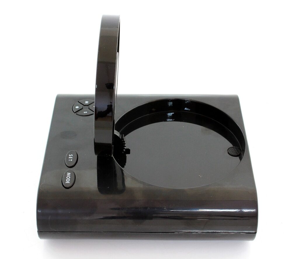 ceas desteptator cu oprire alarma cu pistol infrarosu afisaj lcd negru 6