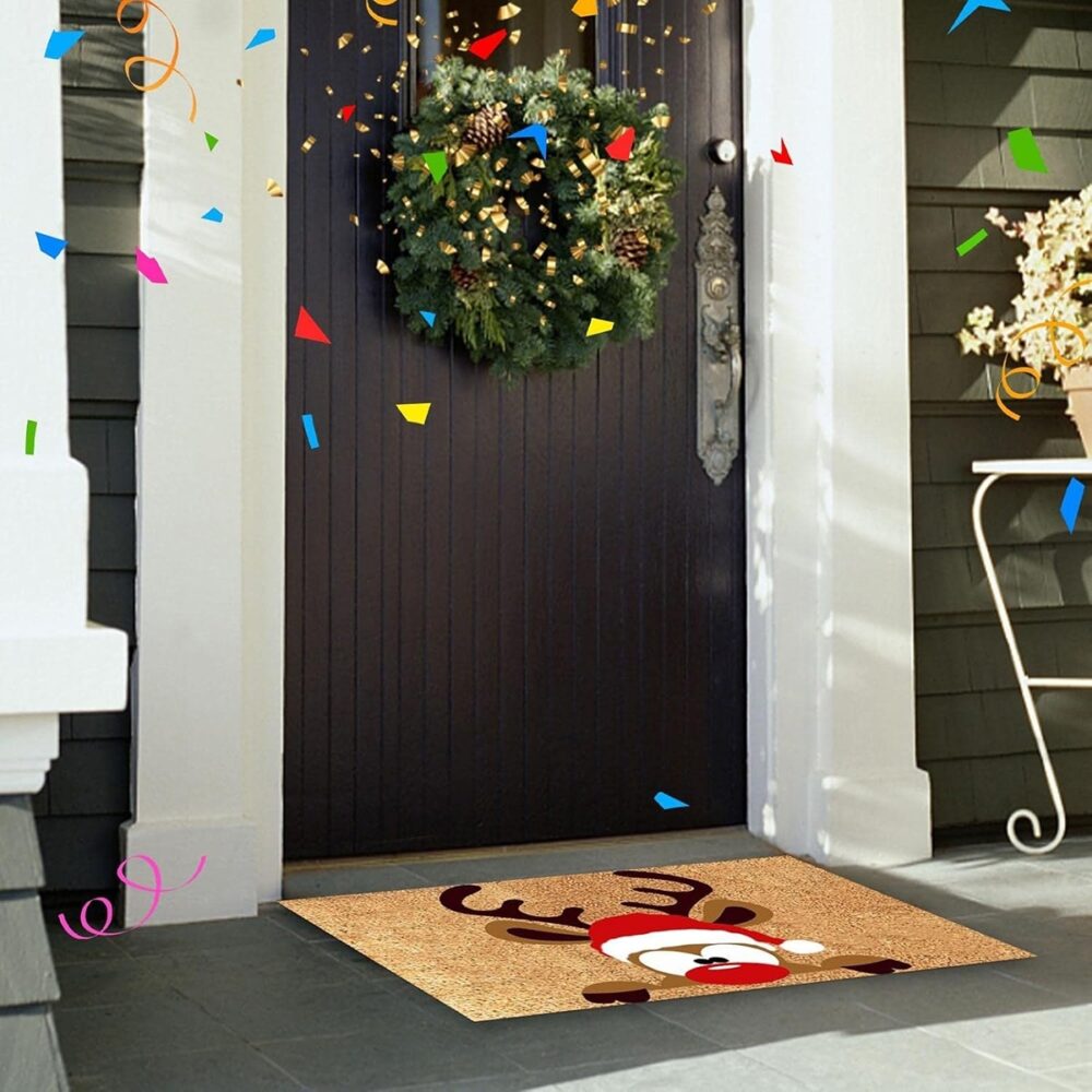covoras intrare textil model ren de craciun 58 x 38 cm gonga