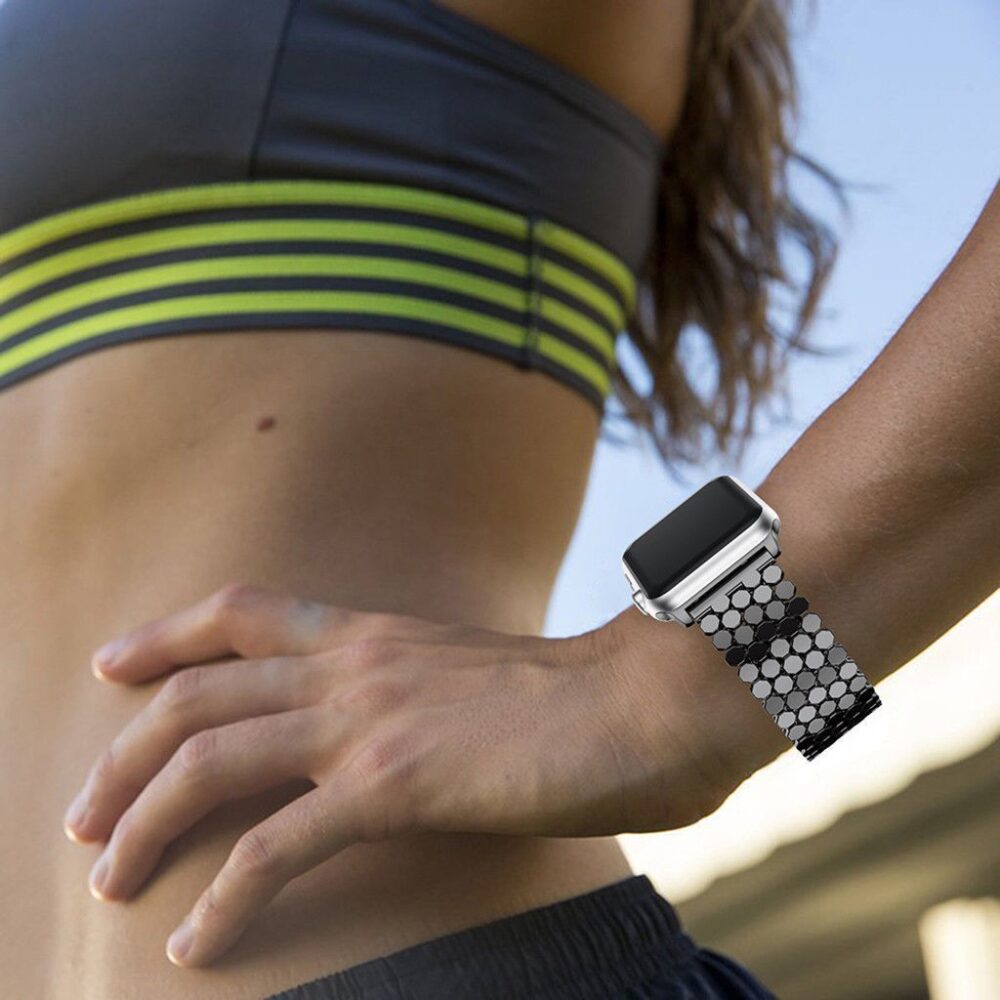 curea de dama compatibila apple watch otel inoxidabil 1