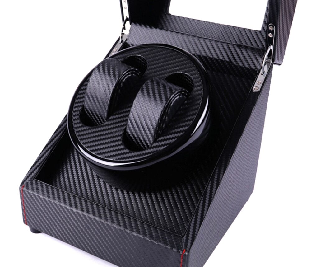 cutie rotativa pentru ceasuri 2 compartimente negru 3