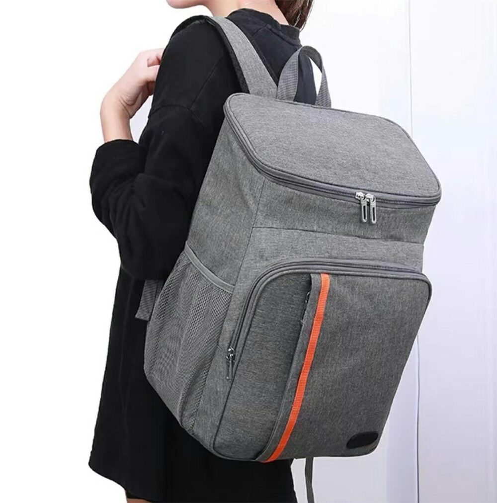 geanta termoizolanta tip rucsac pentru picnic sau camping 18l impermeabil gri dimensiuni 42 x 29 x 19 cm gonga 1