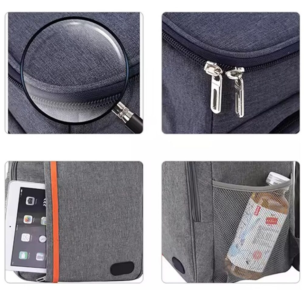 geanta termoizolanta tip rucsac pentru picnic sau camping 18l impermeabil gri dimensiuni 42 x 29 x 19 cm gonga 3