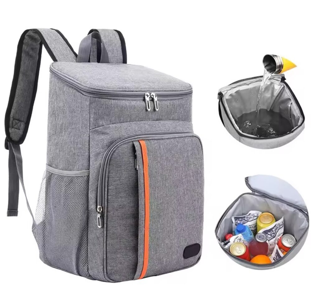 geanta termoizolanta tip rucsac pentru picnic sau camping 18l impermeabil gri dimensiuni 42 x 29 x 19 cm gonga 5