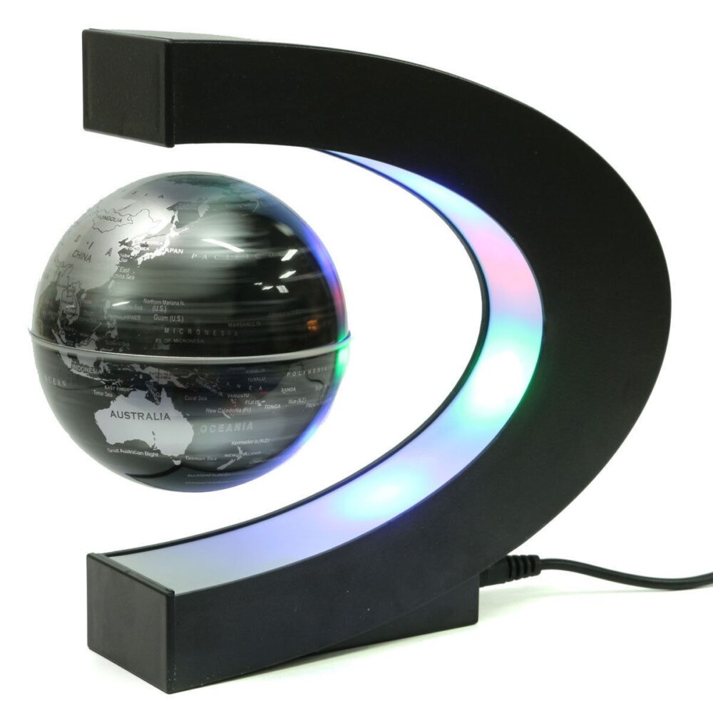 glob pamantesc levitant cu leduri magnetic negru gonga 4