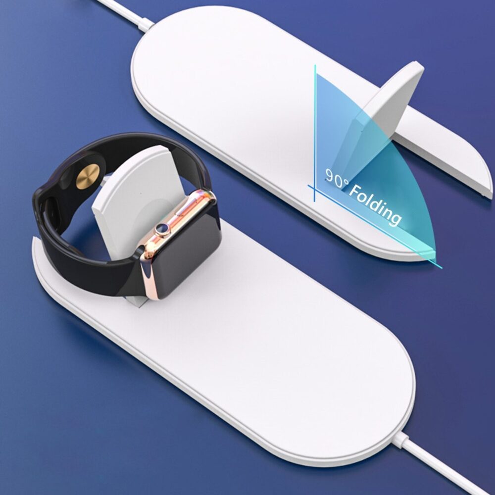incarcator universal wireless 2 in 1 iphone alb 7