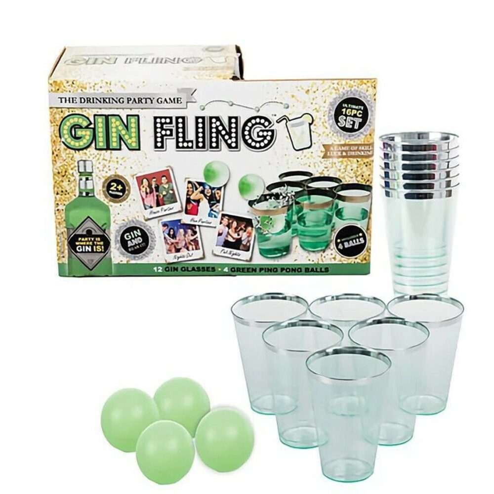 joc de baut gin fling pentru petreceri 16 piese verde 3