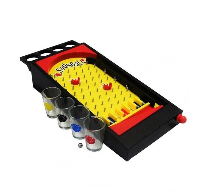 joc pinball cu pahare pentru shoturi galben