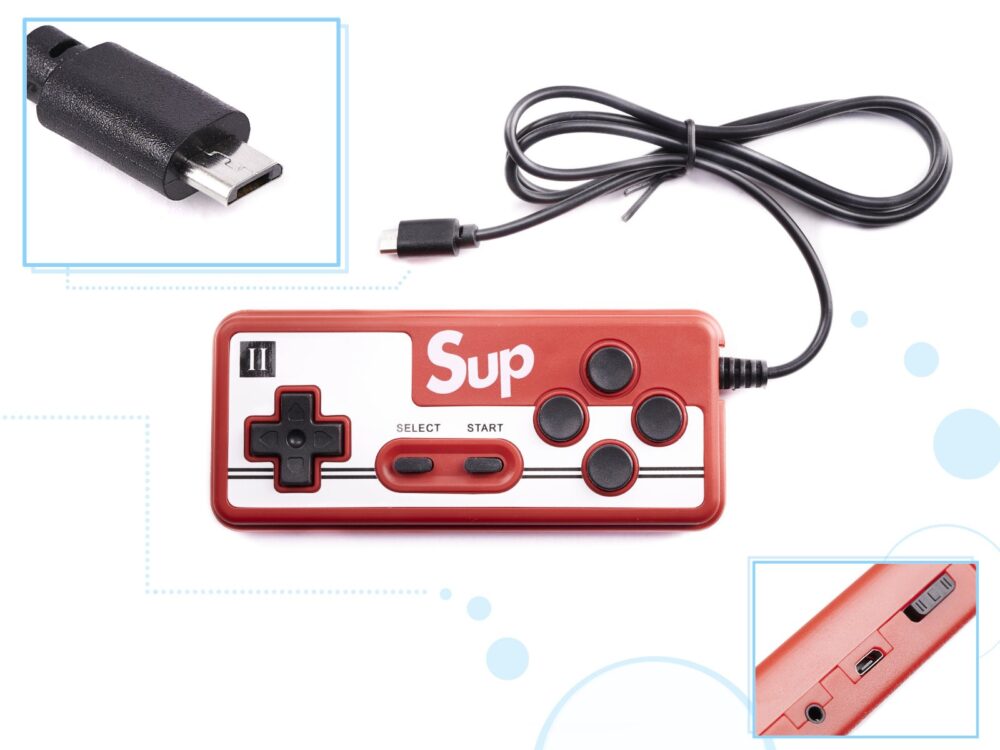 joc retro pentru copii baterie reincarcabila cu maneta negru rosu gonga 17