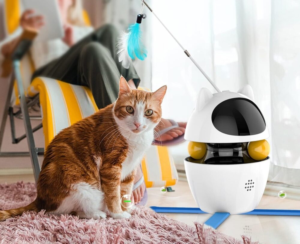 jucarie interactiva 3 in 1 cu laser pentru pisici rojeco 3 moduri de joaca autonomie 5 ore gonga