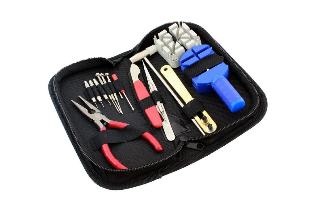 kit complet reparatii ceasuri 20x10x5cm 16 piese