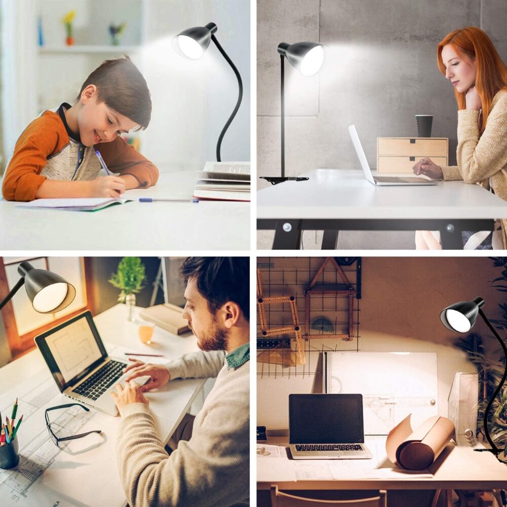 lampa de birou led echipata cu o clema convenabila pentru montarea pe masa usb gonga 1