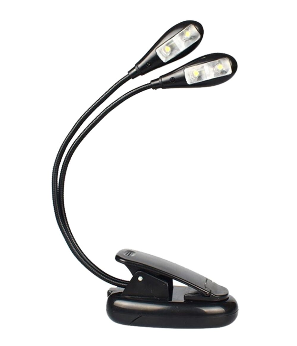 lampa dubla led cu baterii pentru birou sau citit clema prindere gonga 7