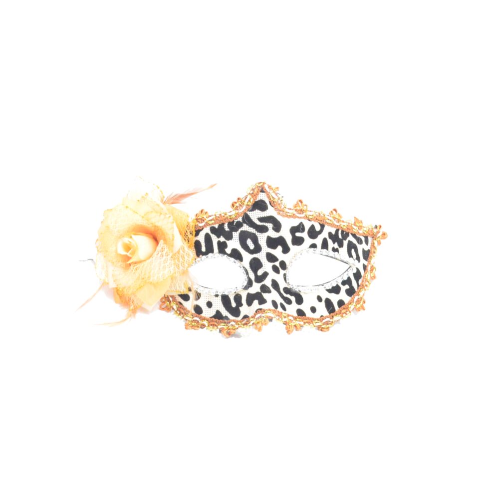 masca carnaval venetian pentru ochi cu trandafir leopard