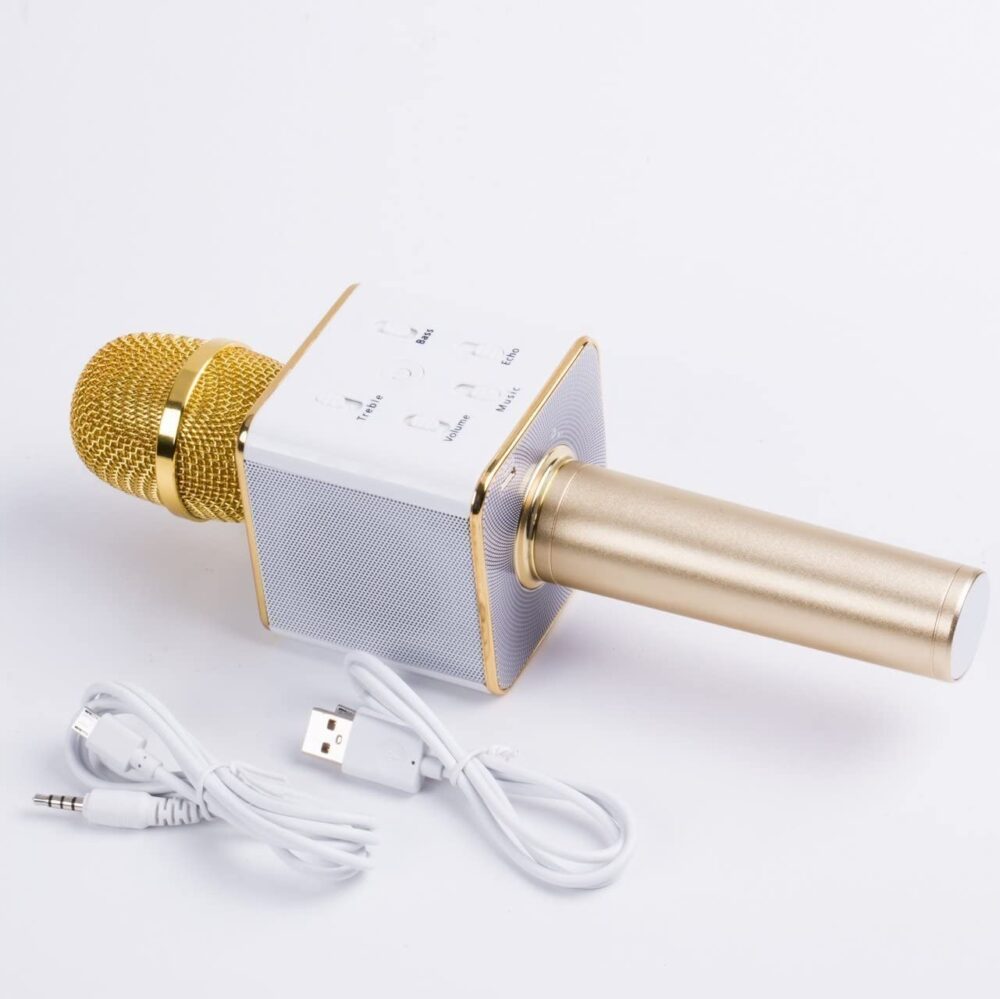 microfon karaoke wireless cu boxa incorporata auriu gonga 4