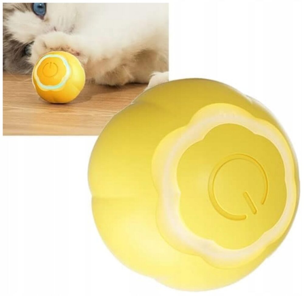 minge de jucarie interactiva electronica pentru pisici cu incarcare usb gonga 4