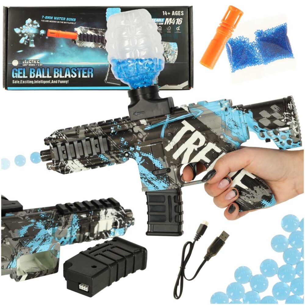 pistol cu bile din gel de 7 8 mm incarcare usb si set de 550 bile gonga 1
