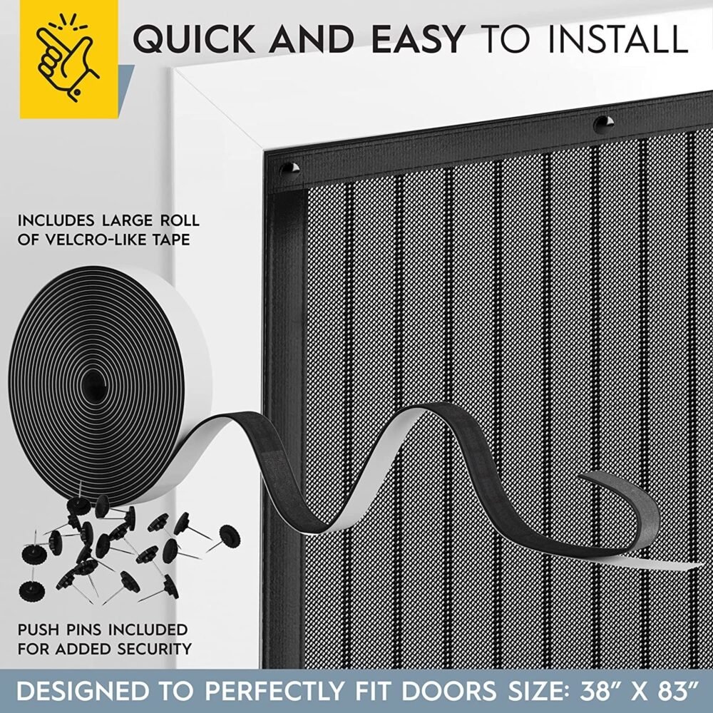 plasa usa cu inchidere magnetica pentru insecte dimensiuni 100x210cm 5