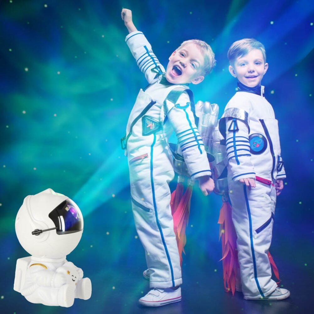 proiector in forma de astronaut cu stea permite proiectarea stelelor sau galaxiilor gonga 1