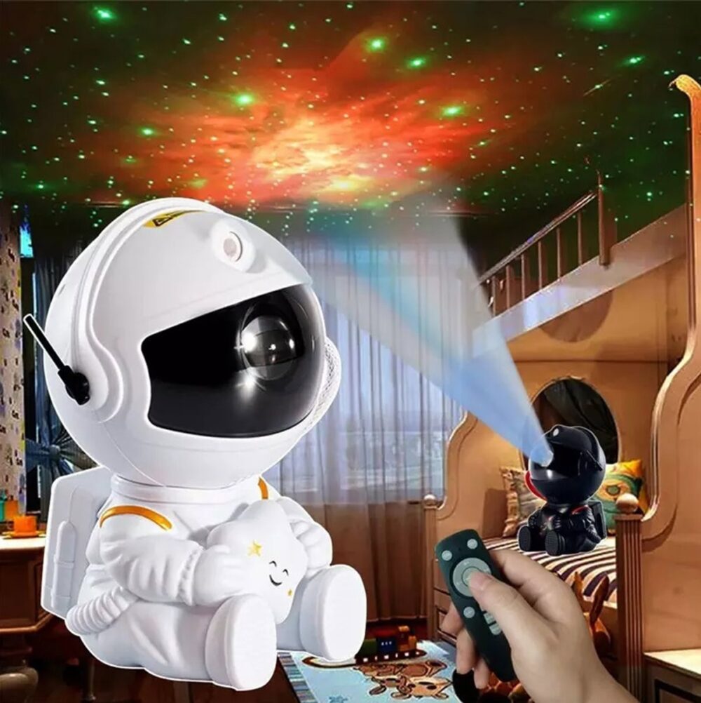 proiector in forma de astronaut cu stea permite proiectarea stelelor sau galaxiilor gonga 13