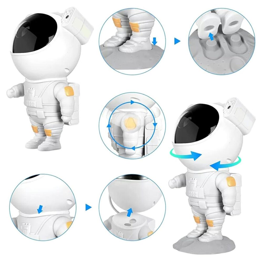 proiector in forma de astronaut permite proiectarea stelelor sau galaxiilor gonga 8