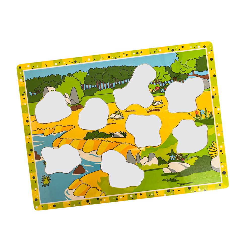 puzzle din lemn cu animale din jungla 8 piese gonga 2