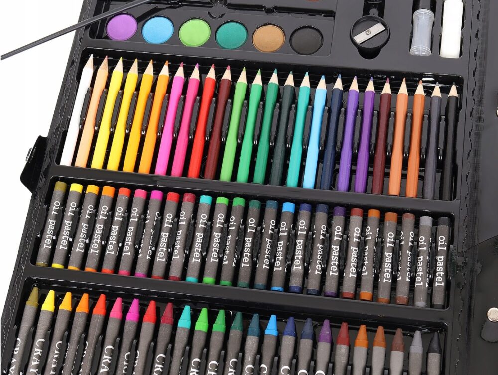 set 168 elemente pentru pictura si desen negru 3