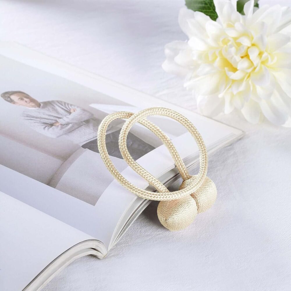 set 2 cordoane pentru prindere perdele si draperii format din 2 magneti decorativi tip snur gonga 2