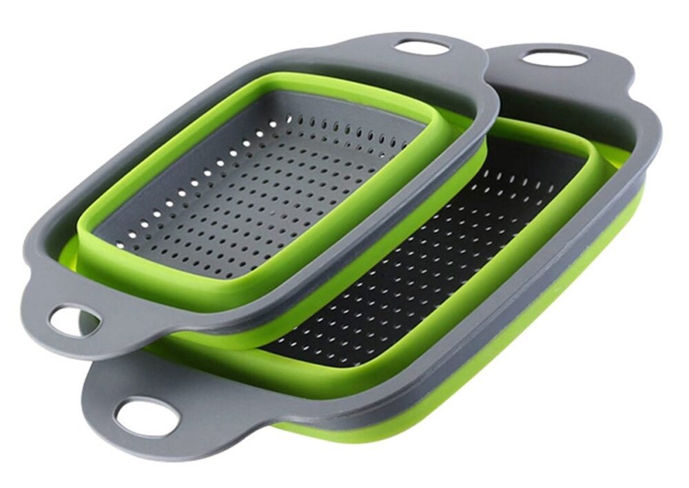 set 2x scurgator pliabil din plastic si silicon verde gonga