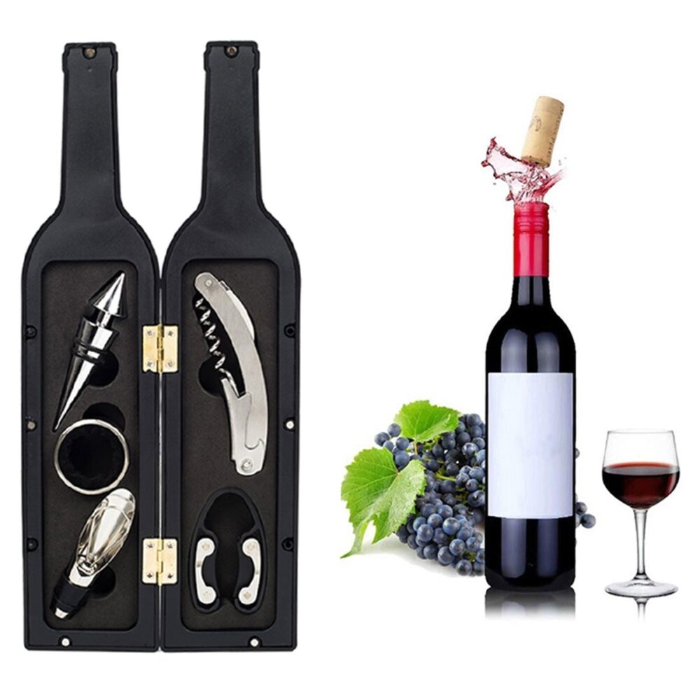 set 6 accesorii pentru vin model sticla de vin gonga 2