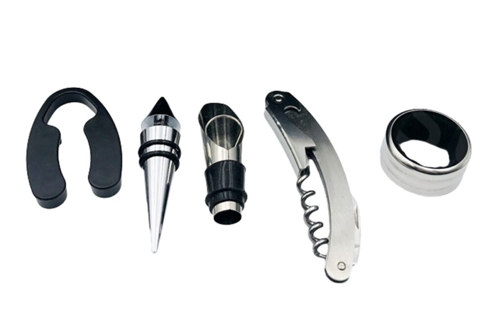 set 6 accesorii pentru vin model sticla de vin gonga 3