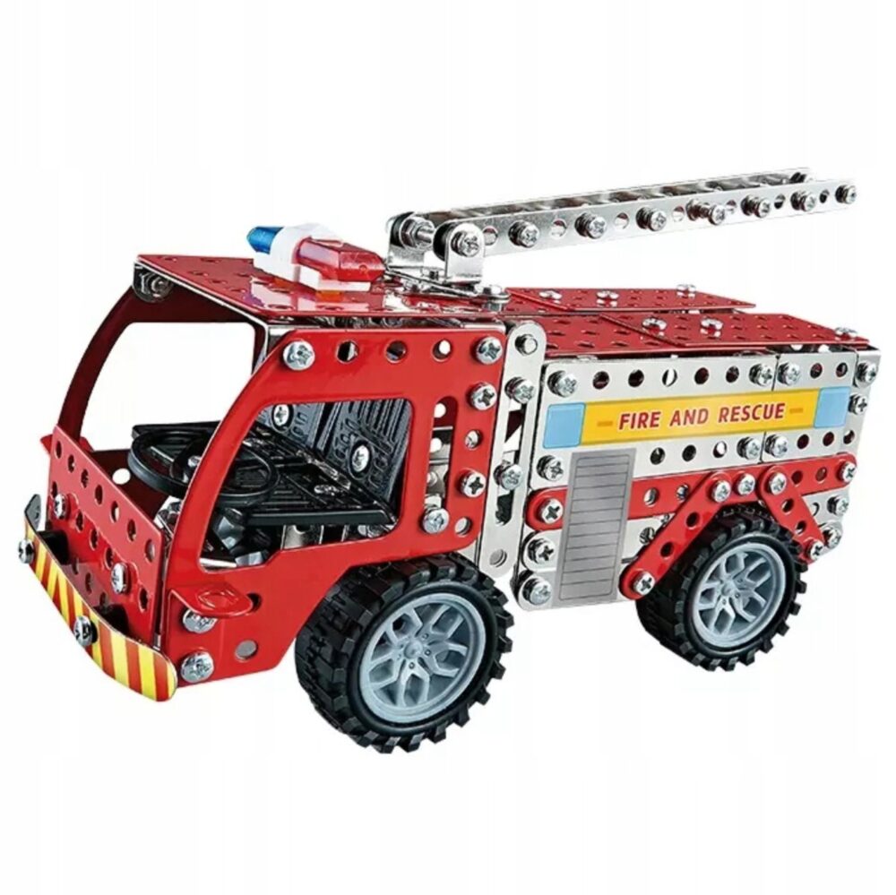 set de constructie masina de pompieri elemente metalice cu surub 292 bucati gonga 2