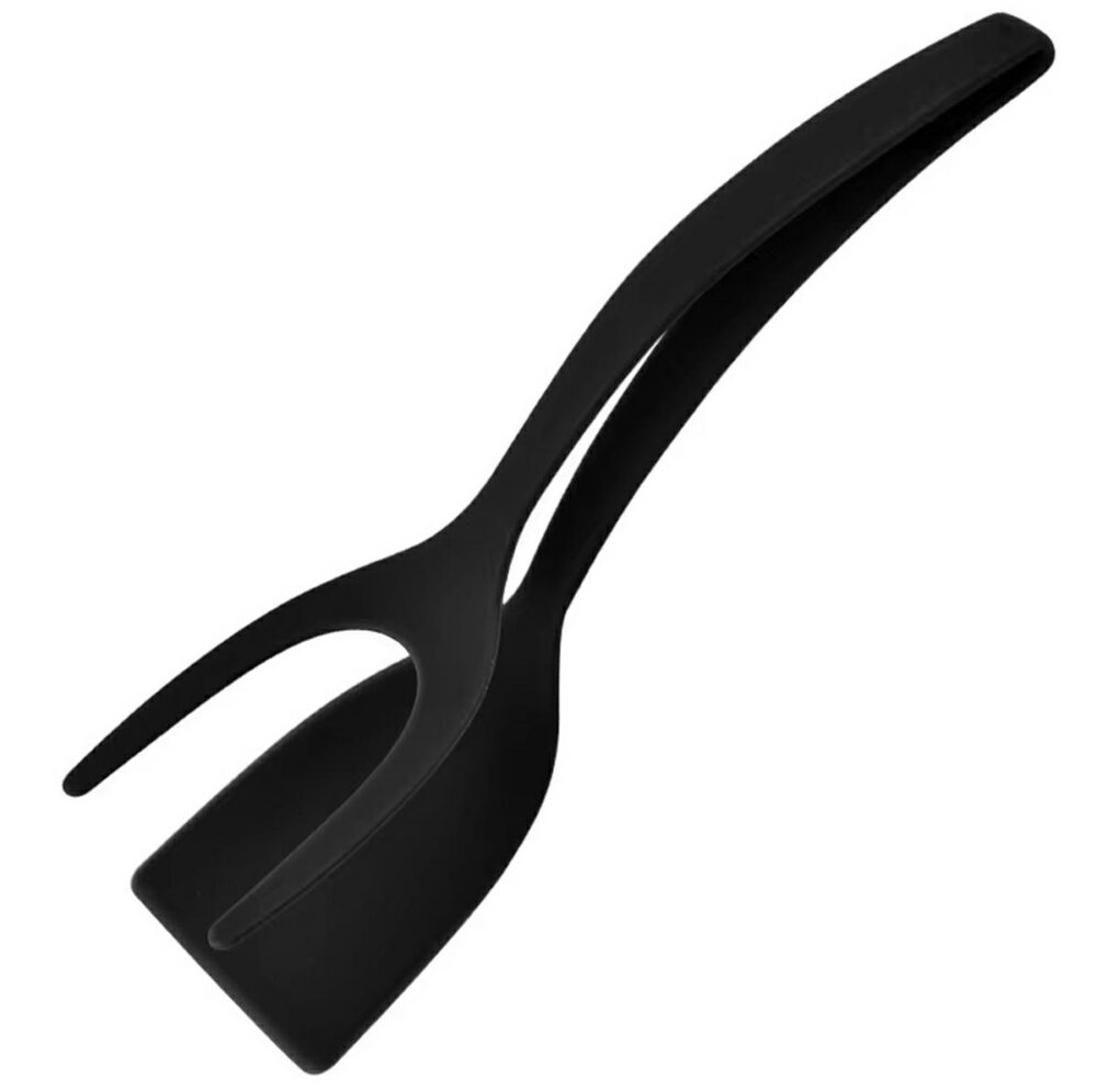 spatula multifunctionala tip cleste pentru gatit oua friptura clatite din siliconrezistenta la caldura 30 cm lungime negru gonga