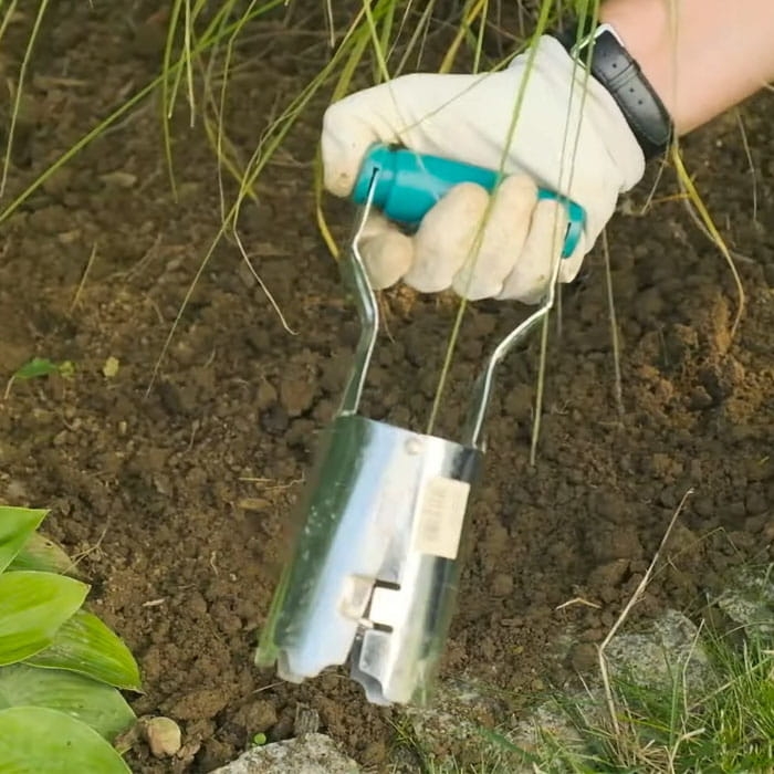 aparat de plantat bulbii de flori otel cromat 23x13x8cm gonga 1