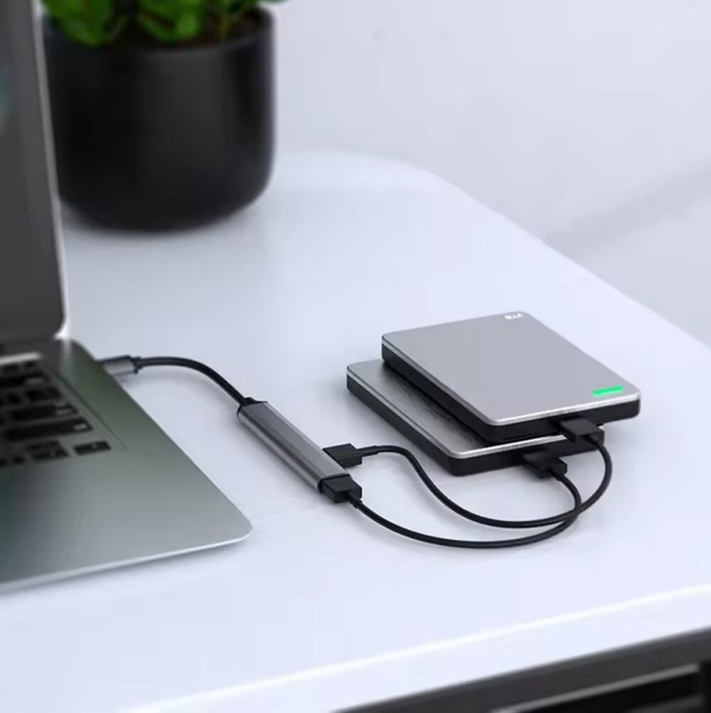 hub usb splitter pentru 7 porturi lungime 16 cm corp aluminiu gonga 3