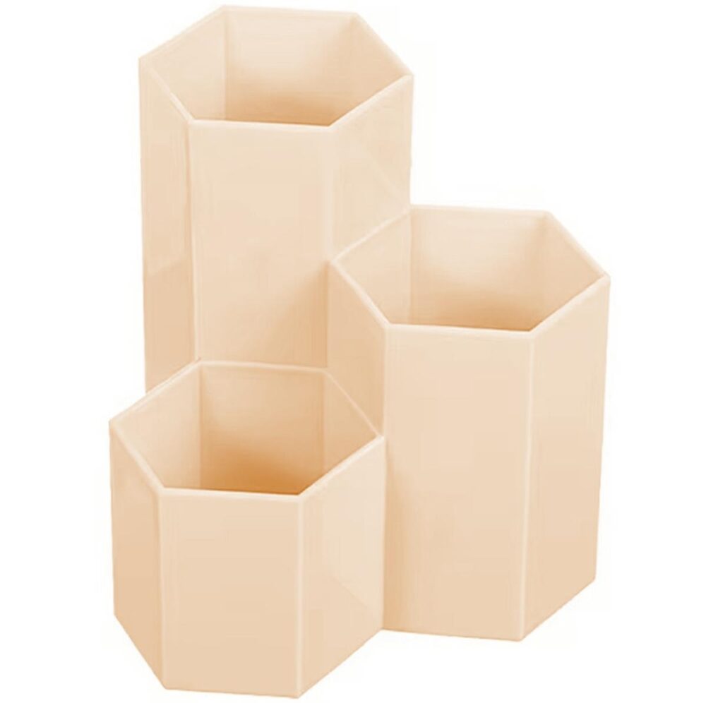 suport pensule machiaj 3 compartimente din plastic gonga 5