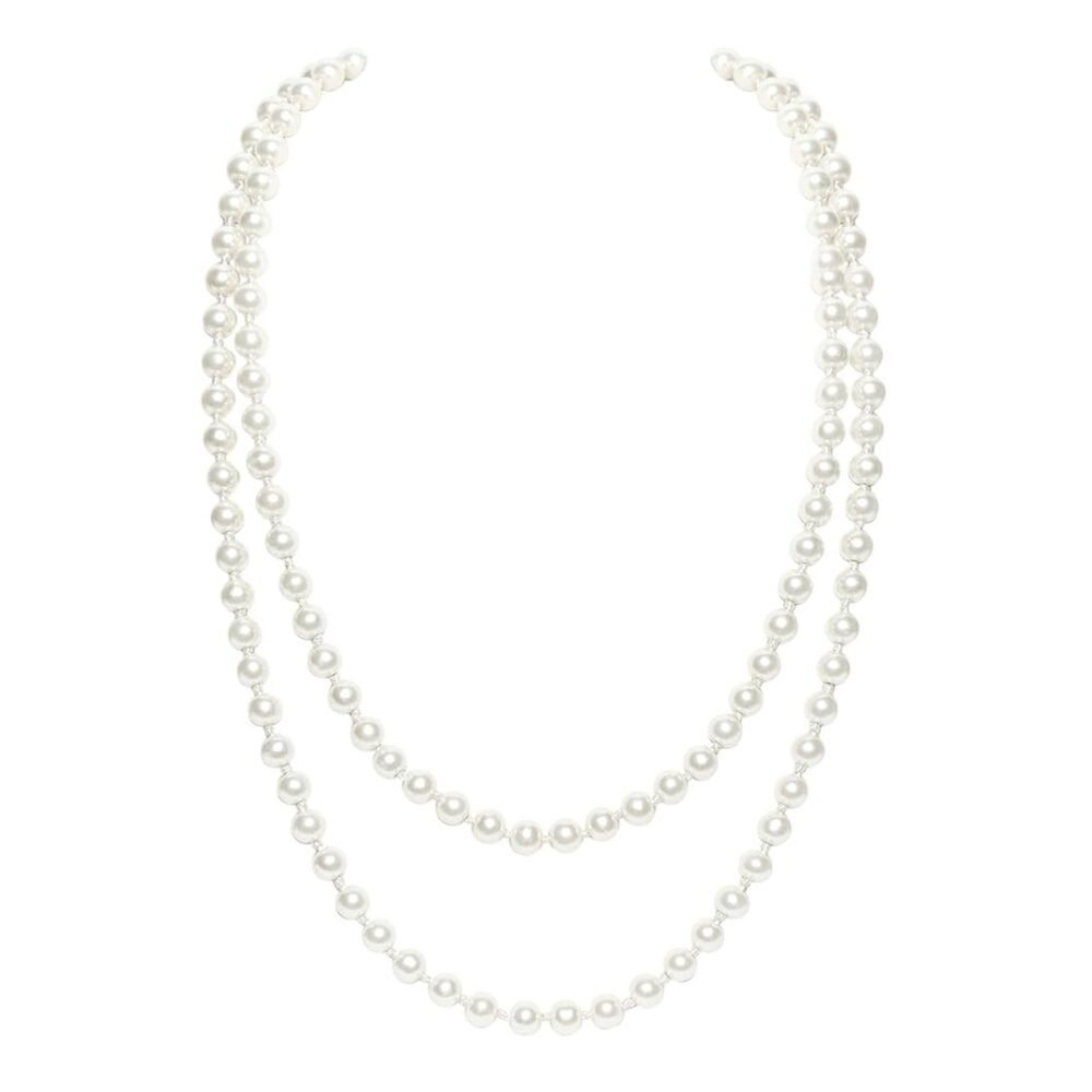 colier dublu cu perle stil retro ideal petreceri tematice 70 cm gonga