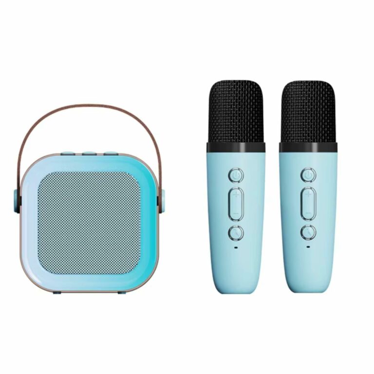 set karaoke cu difuzor i 2 microfoane efecte vocale bluetooth 53 led gonga 4