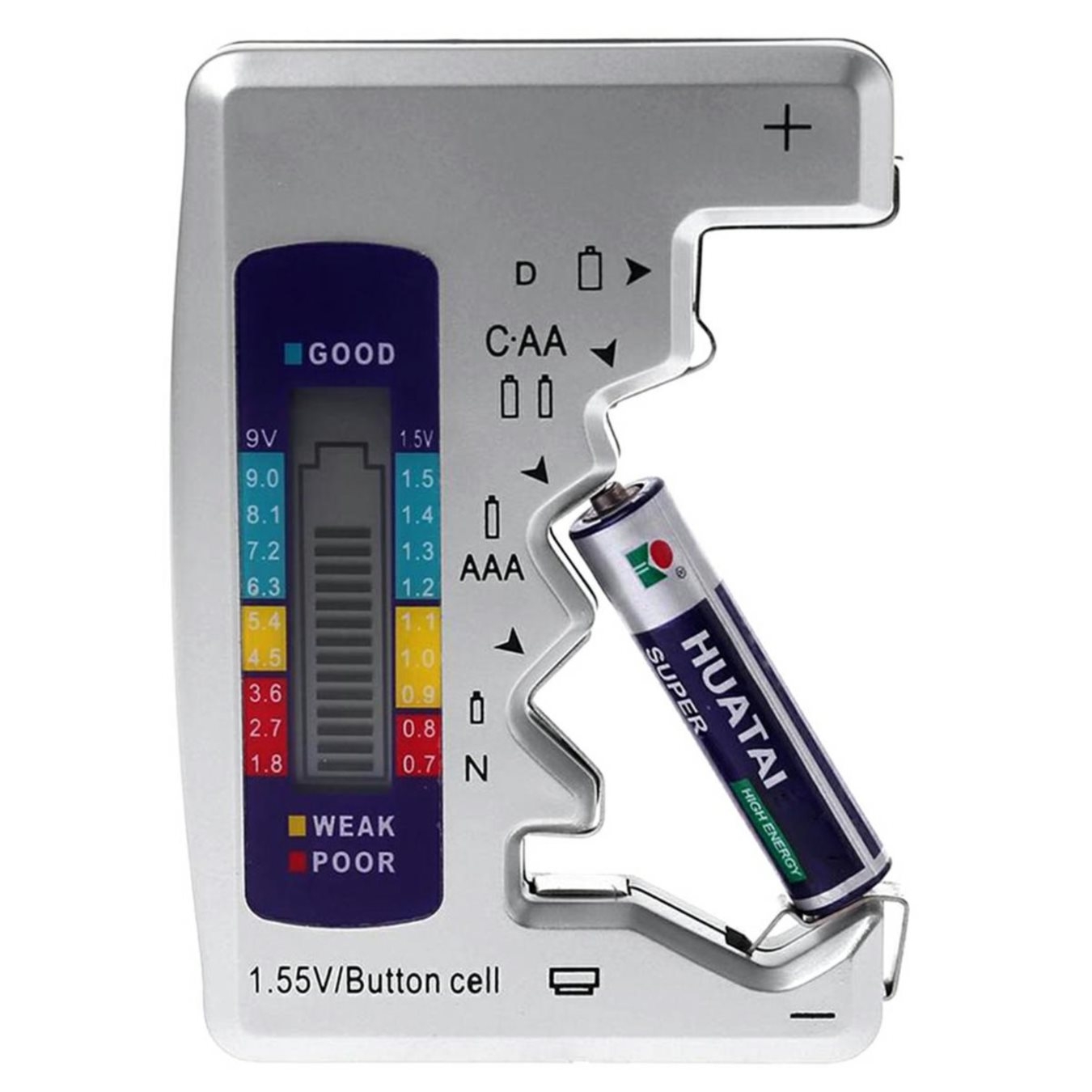 tester-de-baterii-cu-ecran-lcd-gri-9-3x6-5x1-4-cm tester de baterii cu ecran lcd gri 9 3x6 5x1 4 cm